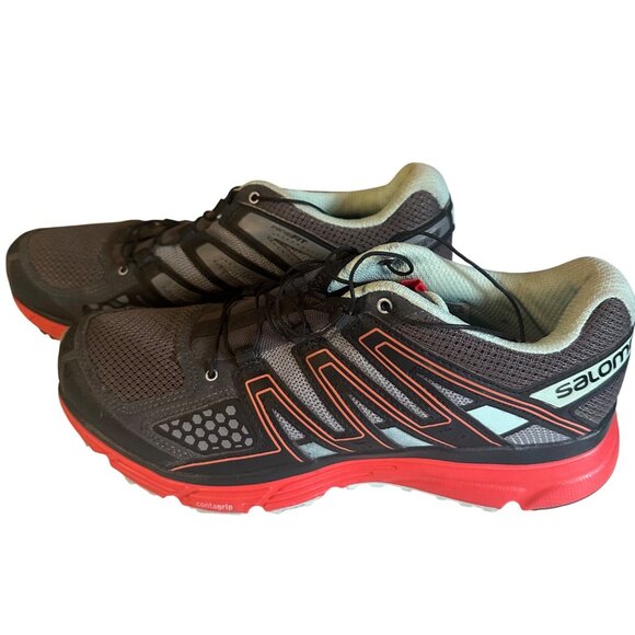 Salomon gray blue and red sneakers size 8 - Picture 5 of 9